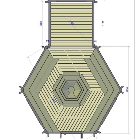 Kotas Grill avec extension simple Kota Grill 9,2 m² avec extension simple