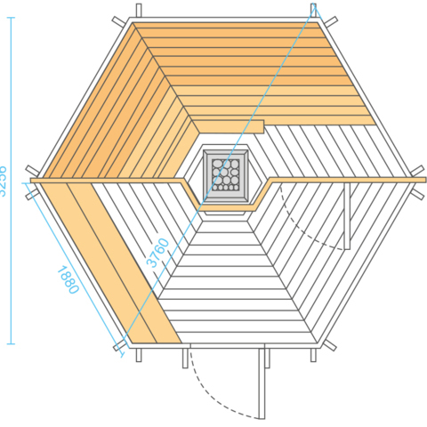 Kotas Saunas Kota Sauna 9,2 m² (avec vestiaire)