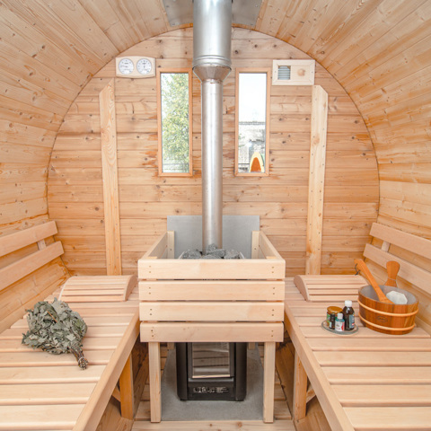 Tonneaux Saunas Tonneaux Saunas 3,5m ; 4m (avec vestiaire)